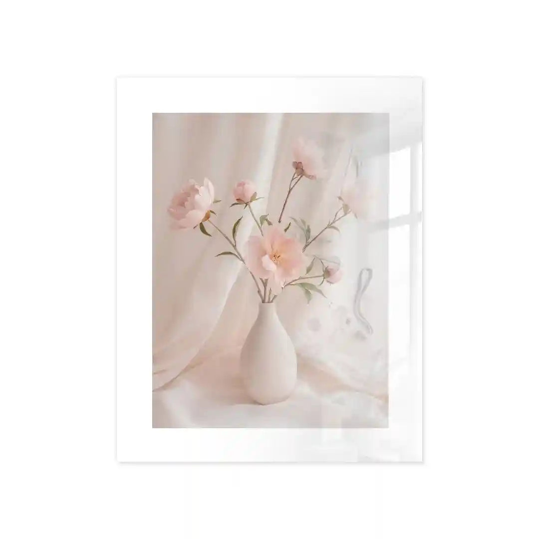 Cuadro Póster Flores Rosas en Jarrón | Decoración Floral Elegante