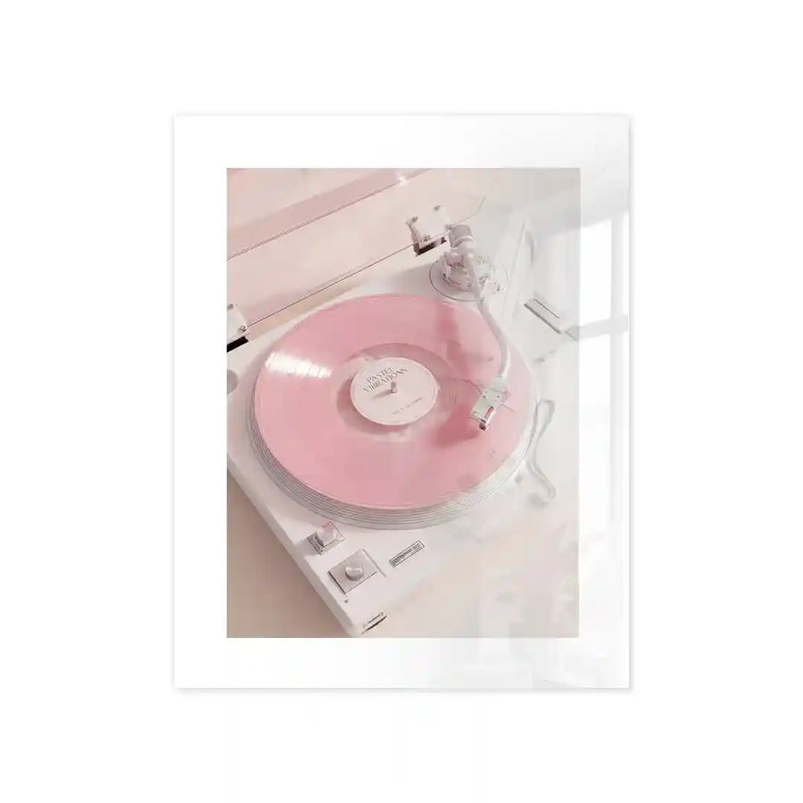 Cuadro Póster Pastel Vinyl | Tocadiscos Rosa