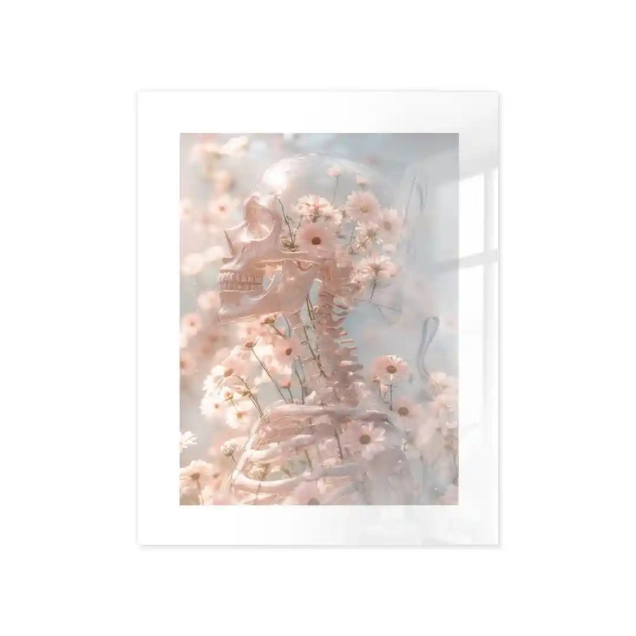 Cuadro Póster Floral Skeleton | Esqueleto entre Margaritas