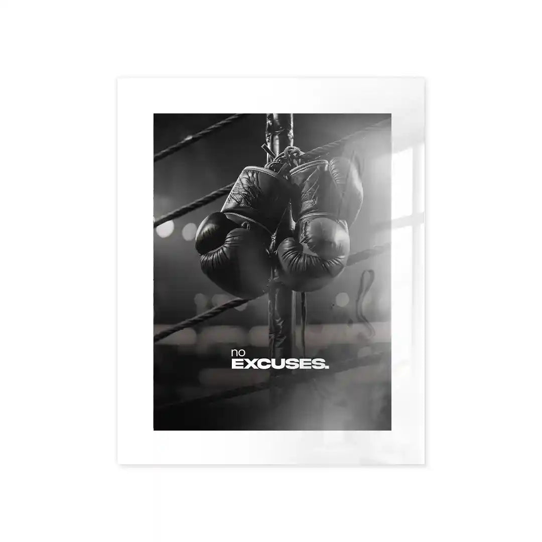 Cuadro Motivacional Boxeo | No Excuses | Disciplina y Superación