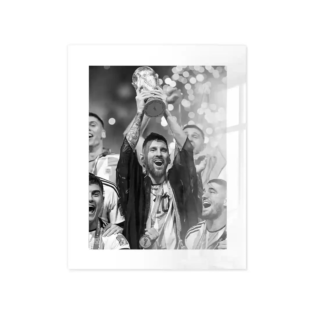 Cuadro Póster Lionel Messi Campeón | Decoración de Fútbol