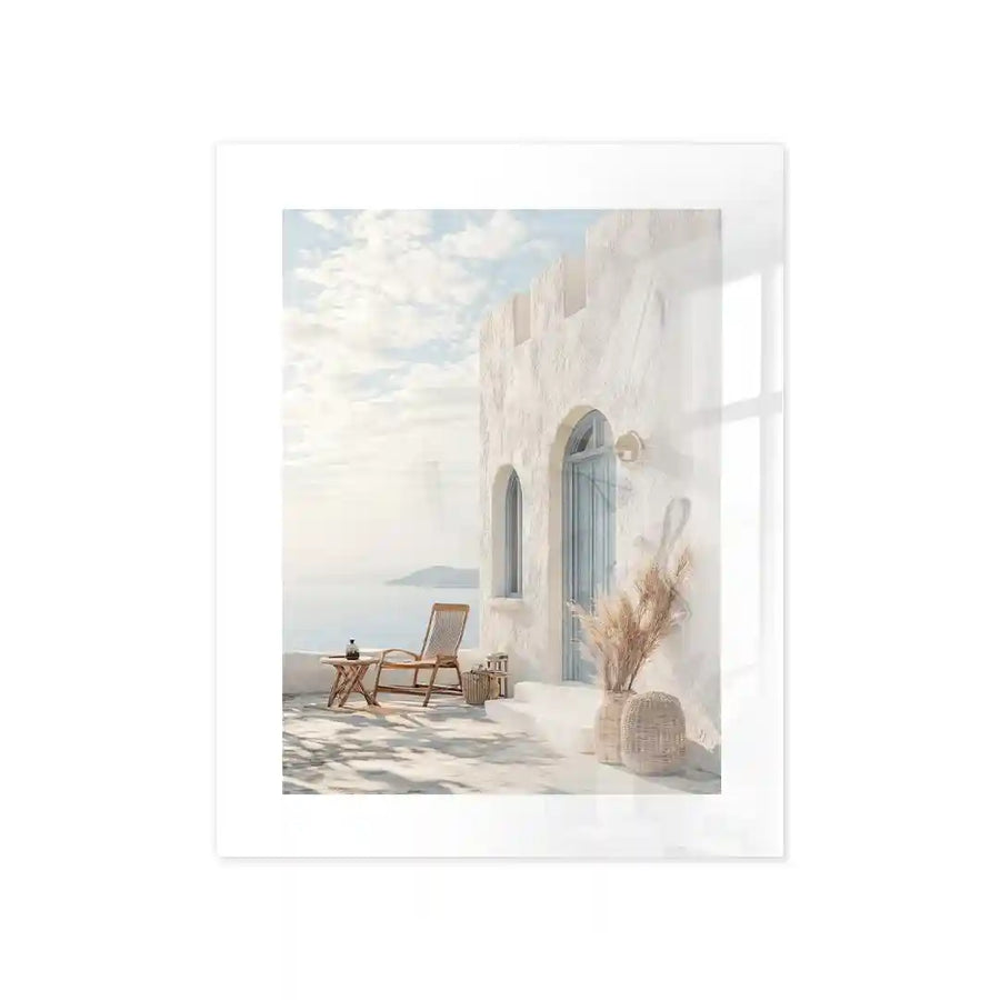 Cuadro Póster Mediterranean Escape | Terraza frente al Mar