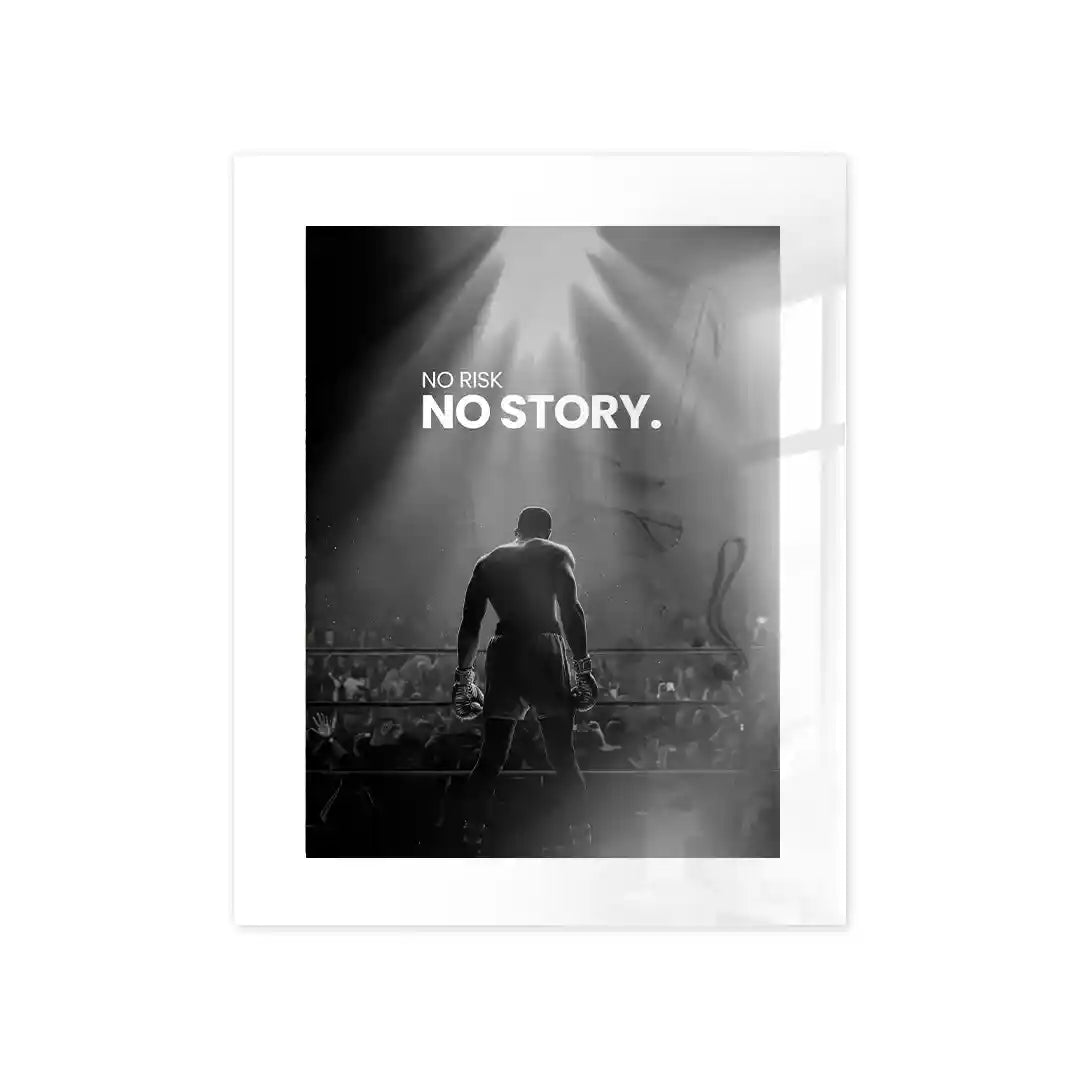 Cuadro Motivacional | No Risk, No Story | Mentalidad Ganadora