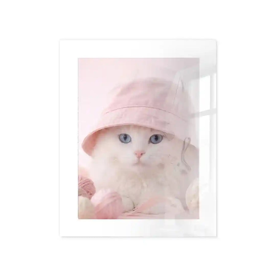 Cuadro Gatito Rosa Pastel | Ternura Tejida