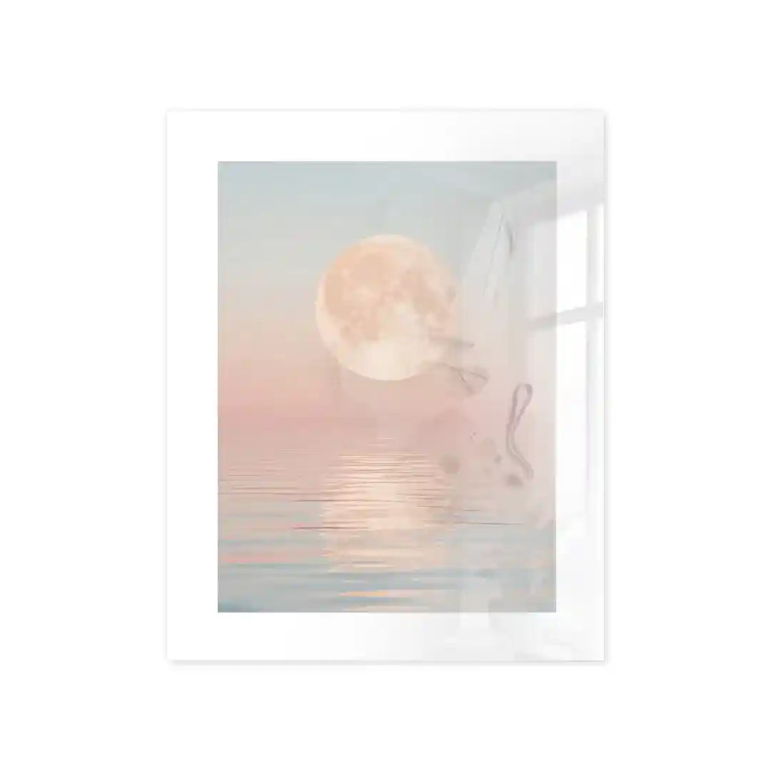 Cuadro Póster Luna Rosa sobre el Mar | Moonlight