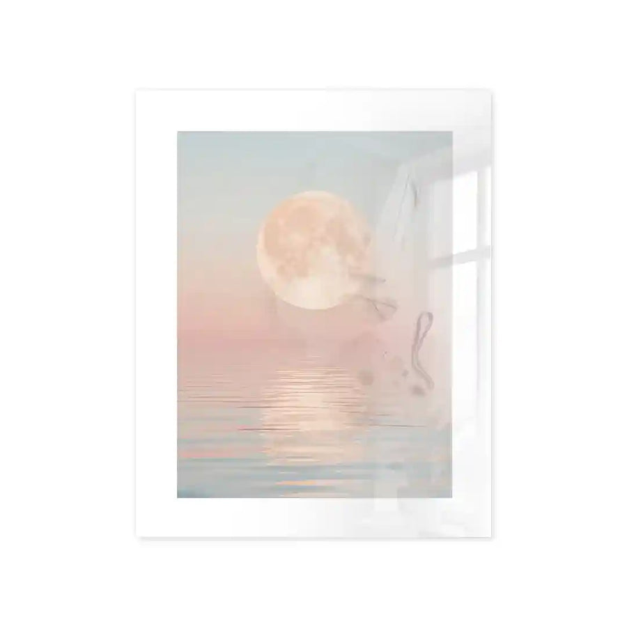 Cuadro Póster Luna Rosa sobre el Mar | Moonlight