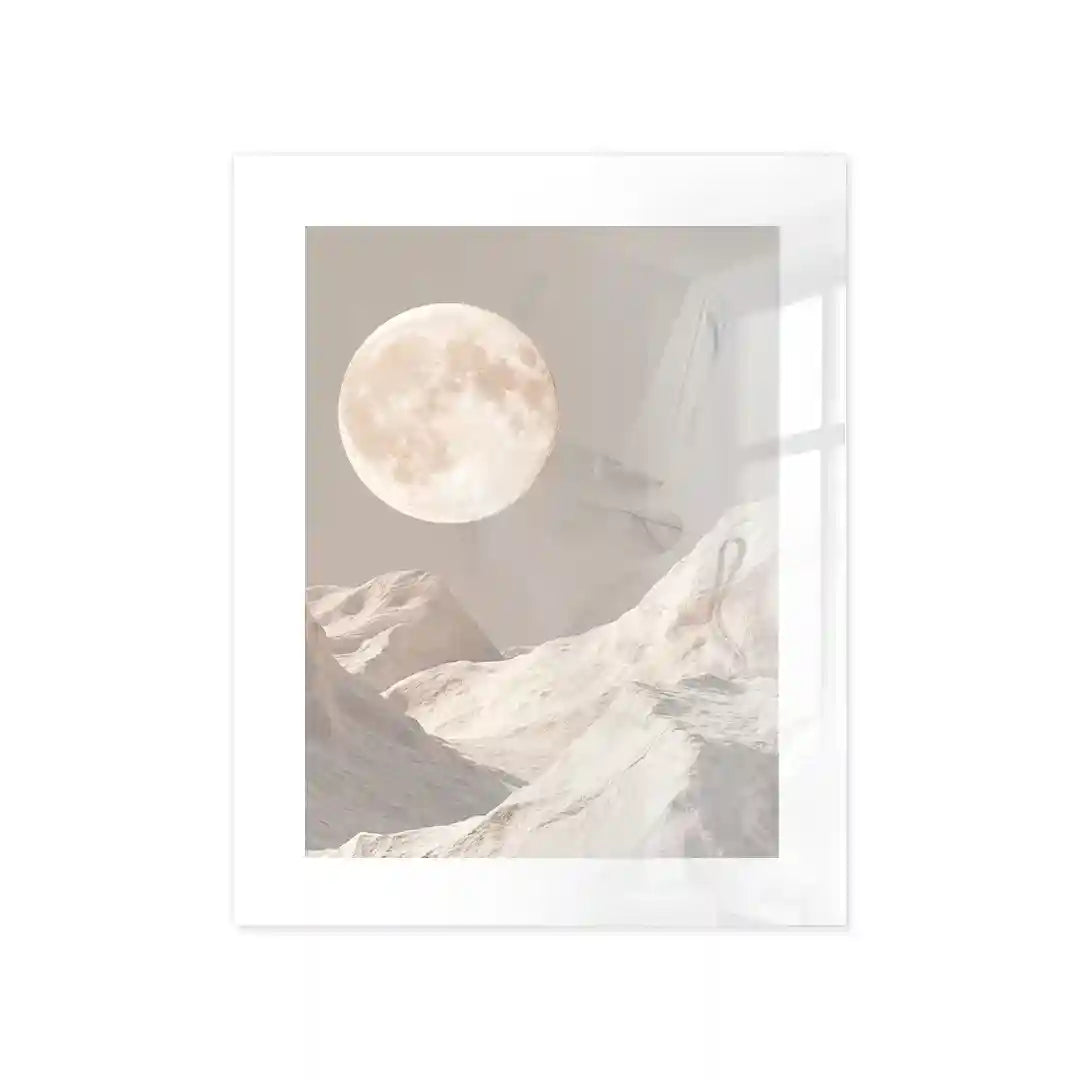 Cuadro Póster Luna Llena | Paisaje Lunar Minimalista