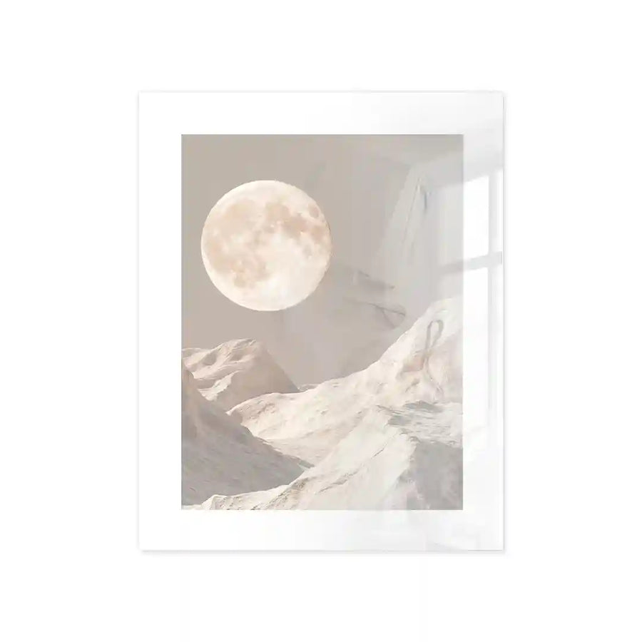 Cuadro Póster Luna Llena | Paisaje Lunar Minimalista