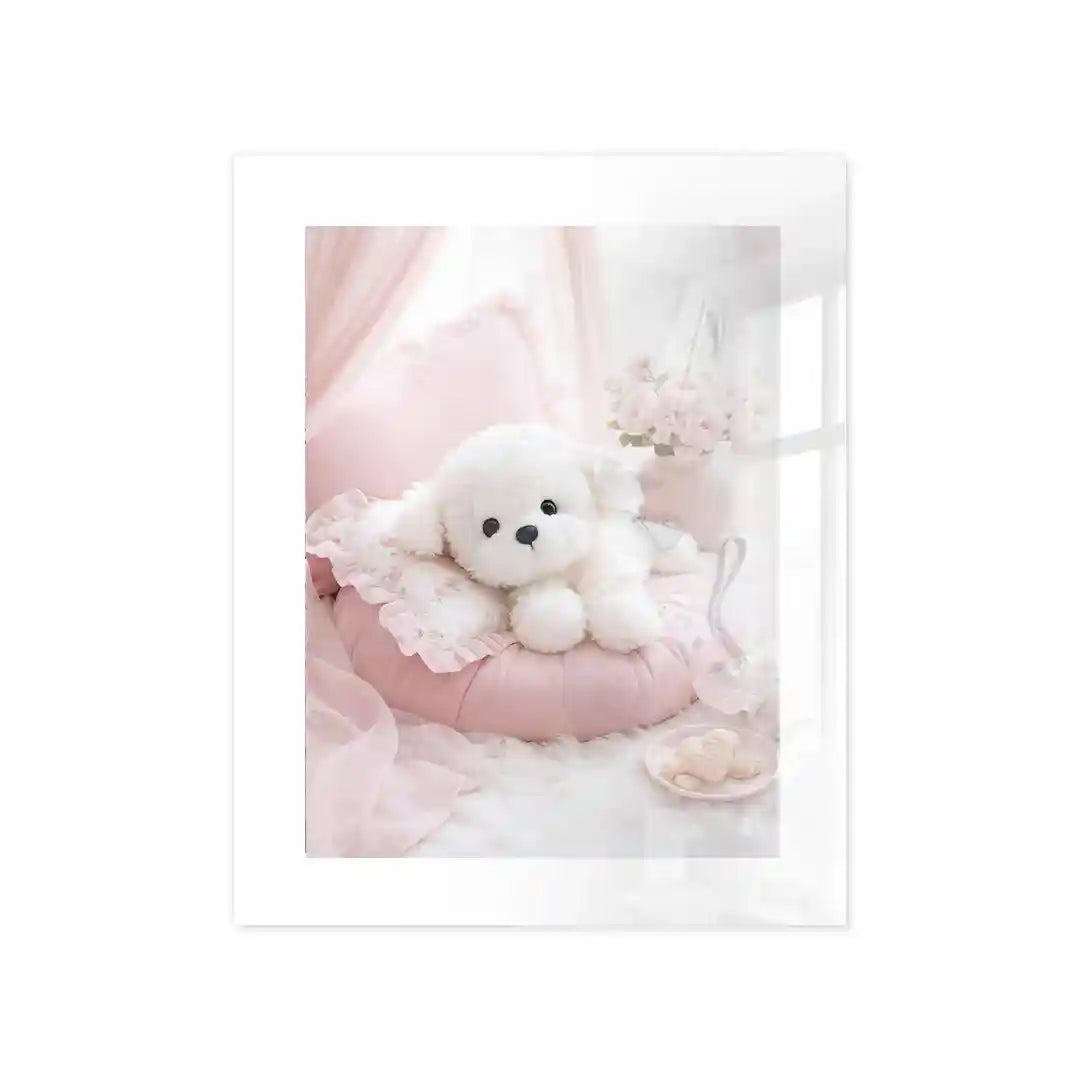 Cuadro Perrito Blanco Pastel | Dulce Descanso