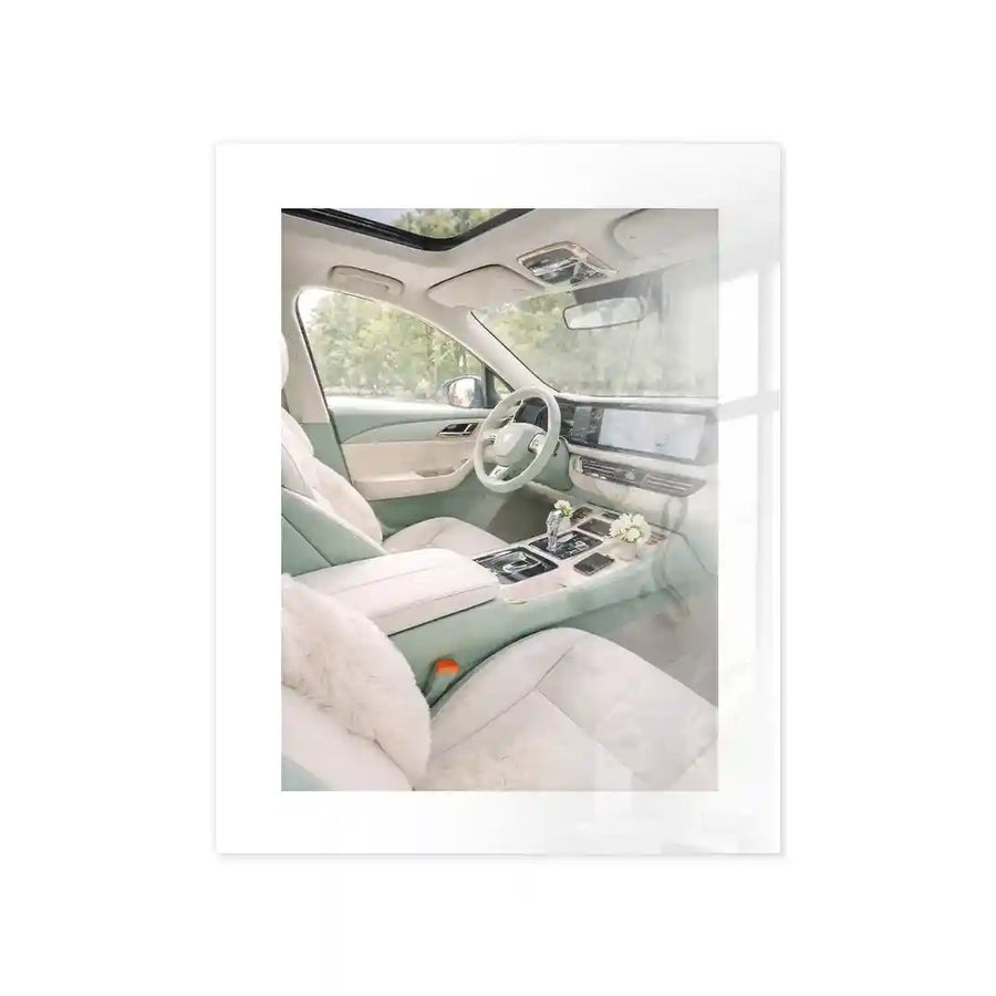 Cuadro Póster Interior de Coche en Tonos Pastel | Estilo Moderno
