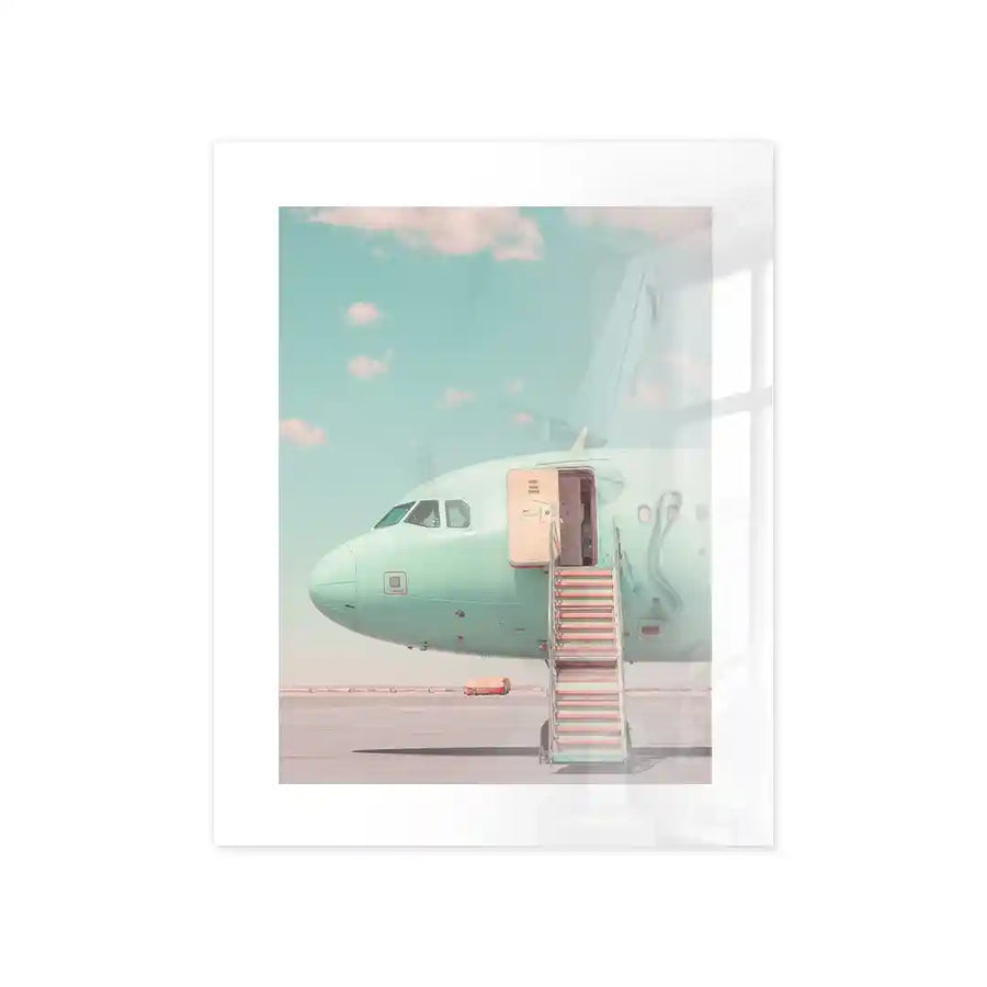 Cuadro Póster Avión Turquesa | Estilo Vintage Pastel