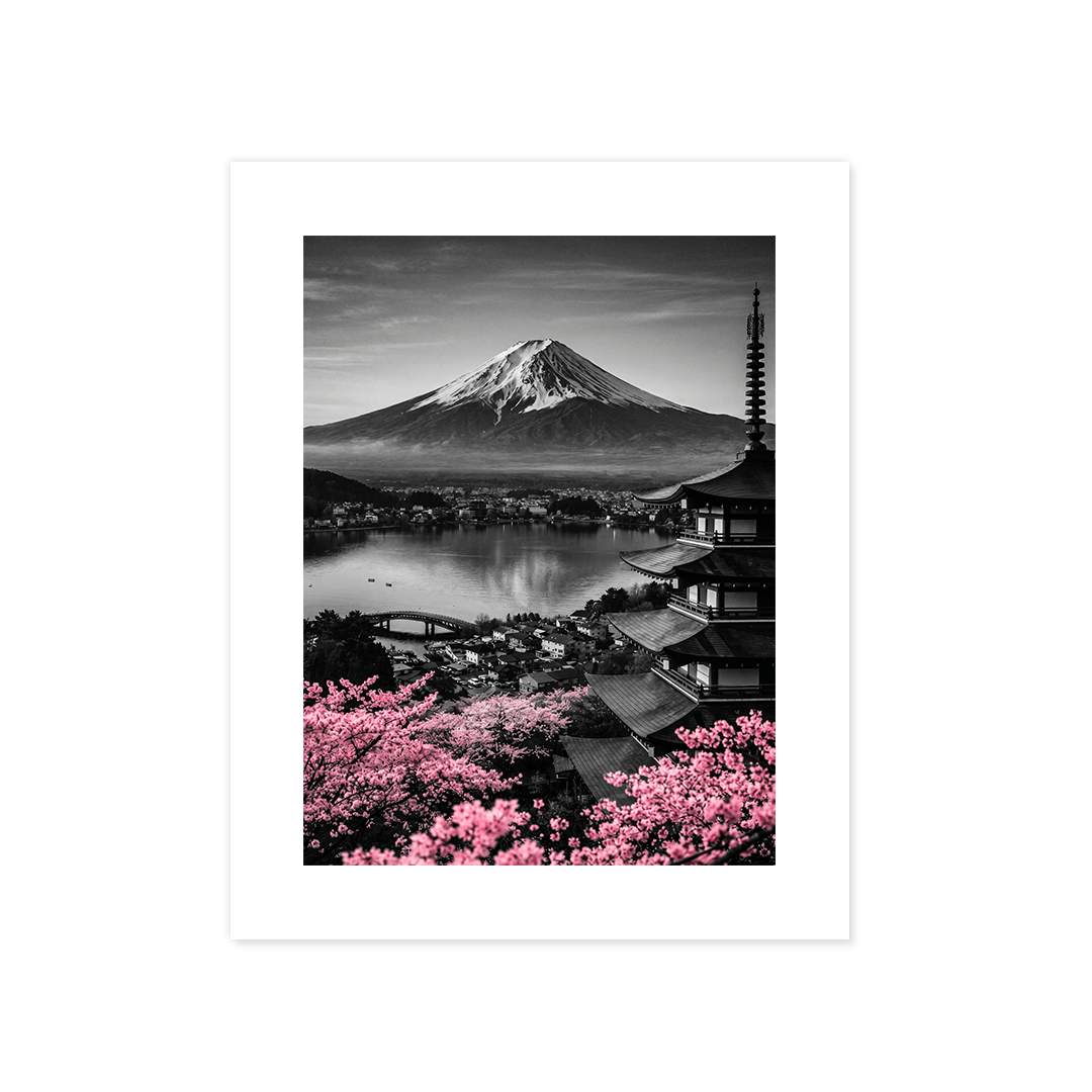 Cuadro Póster Fujiyoshida y Monte Fuji | Decoración Japonesa