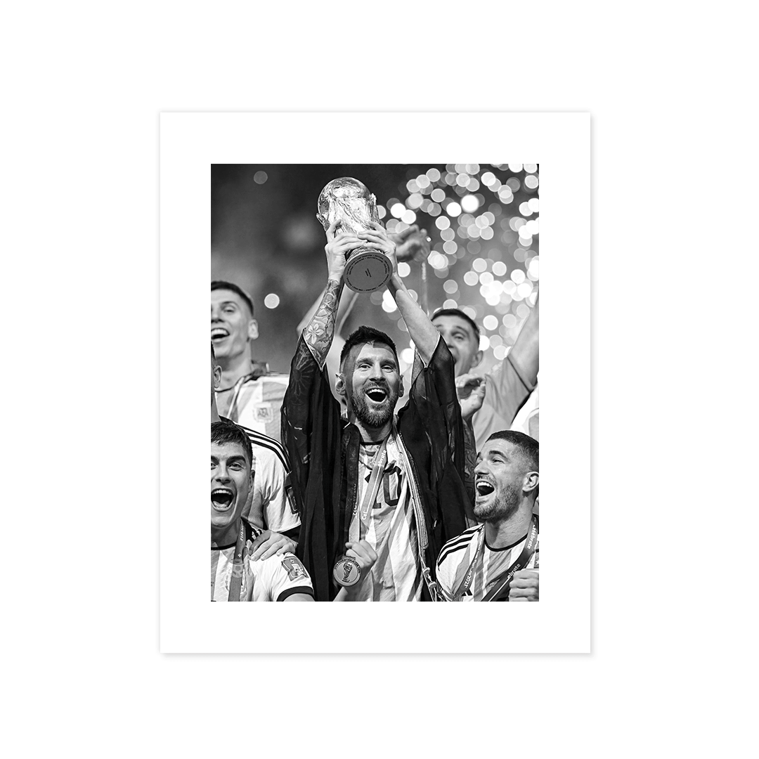 Cuadro Póster Lionel Messi Campeón | Decoración de Fútbol