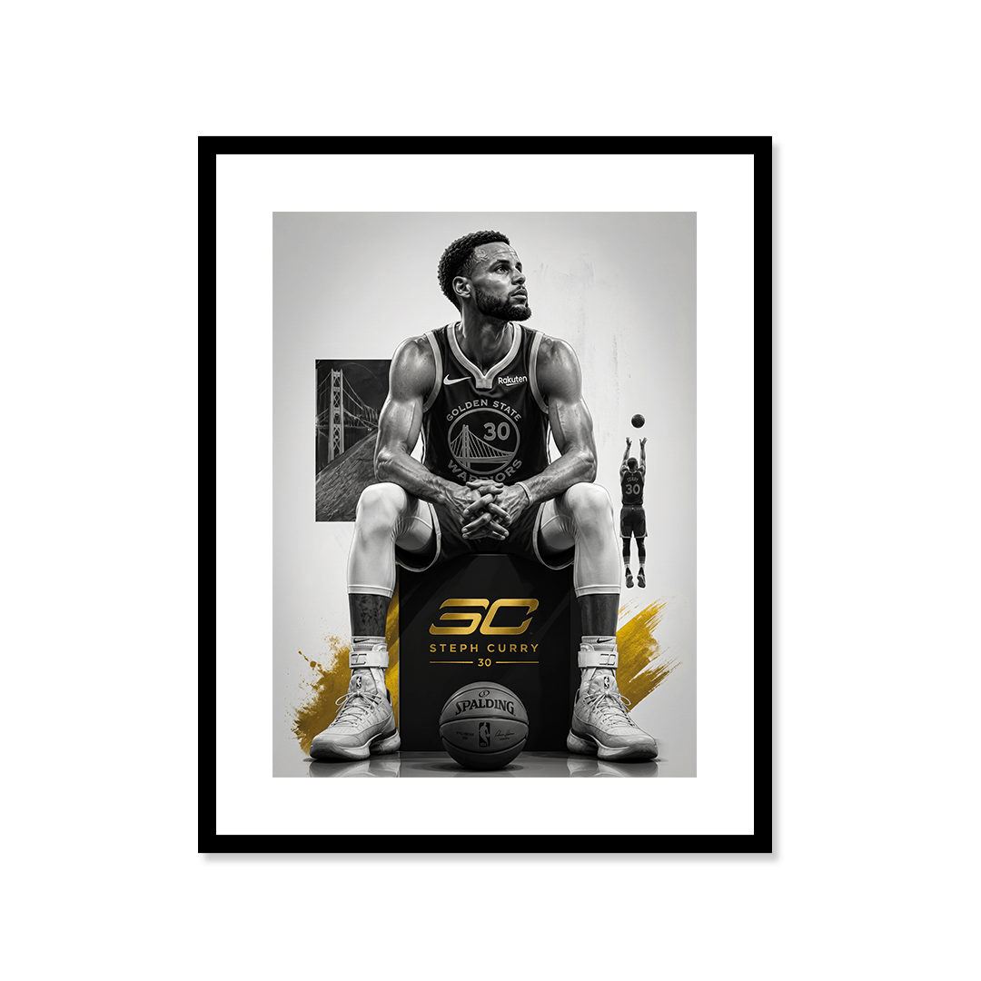 Cuadro Póster Stephen Curry 30 | Decoración de Baloncesto