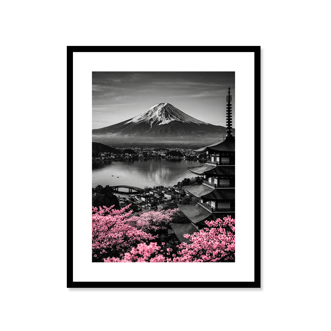 Cuadro Póster Fujiyoshida y Monte Fuji | Decoración Japonesa