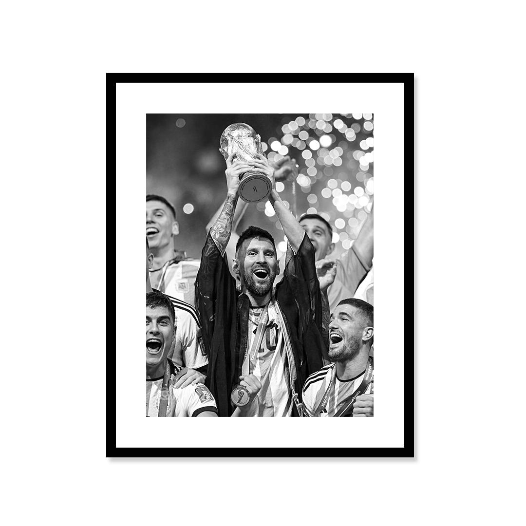 Cuadro Póster Lionel Messi Campeón | Decoración de Fútbol