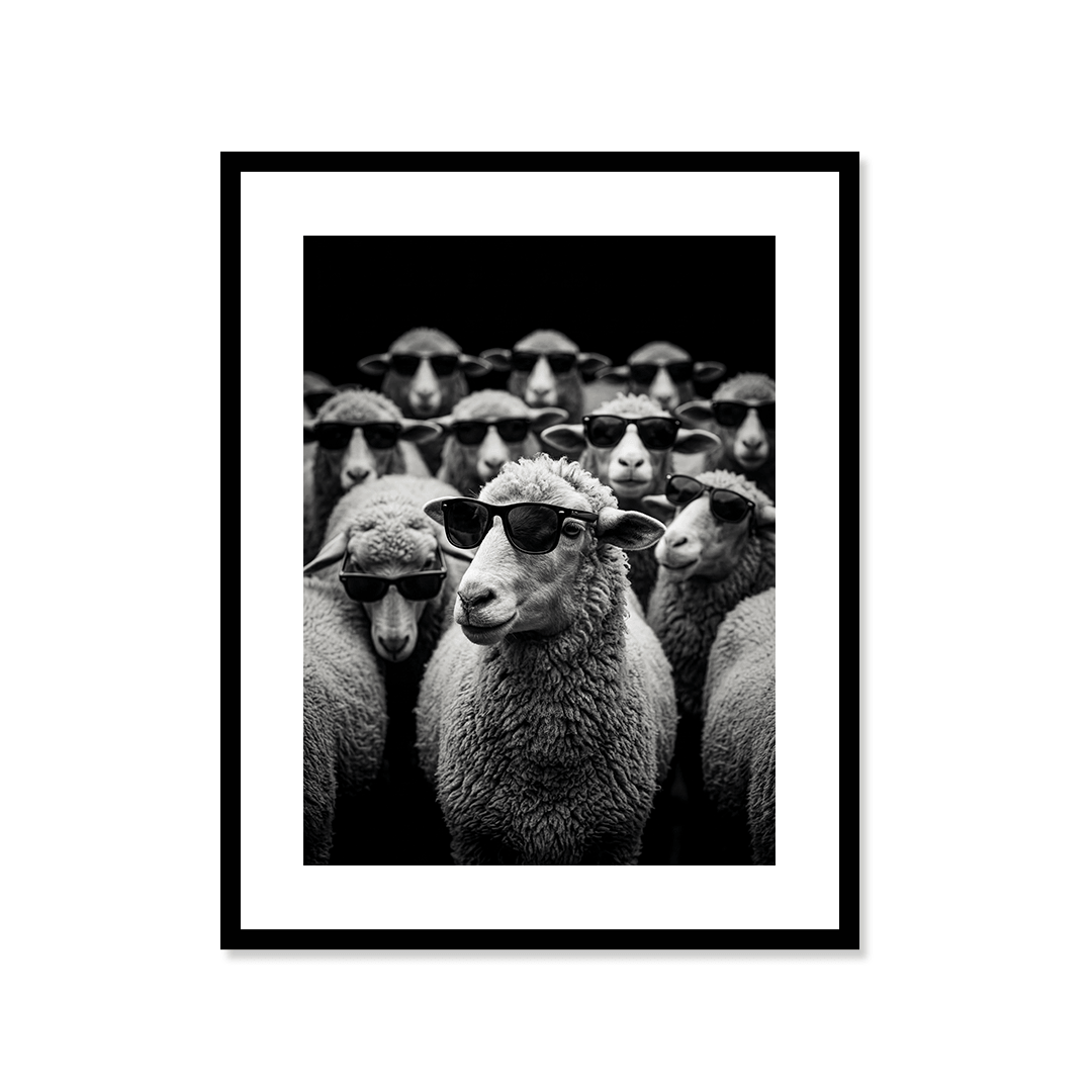 Cuadro Póster Ovejas con Gafas | Decoración Original
