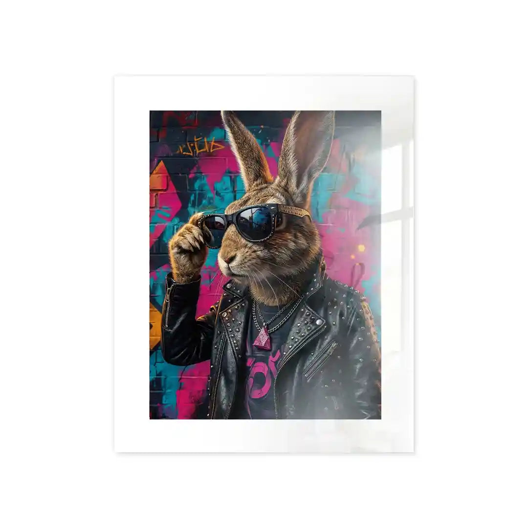 Cuadro Conejo Rockero | Estilo Urbano | Arte Pop Rebelde