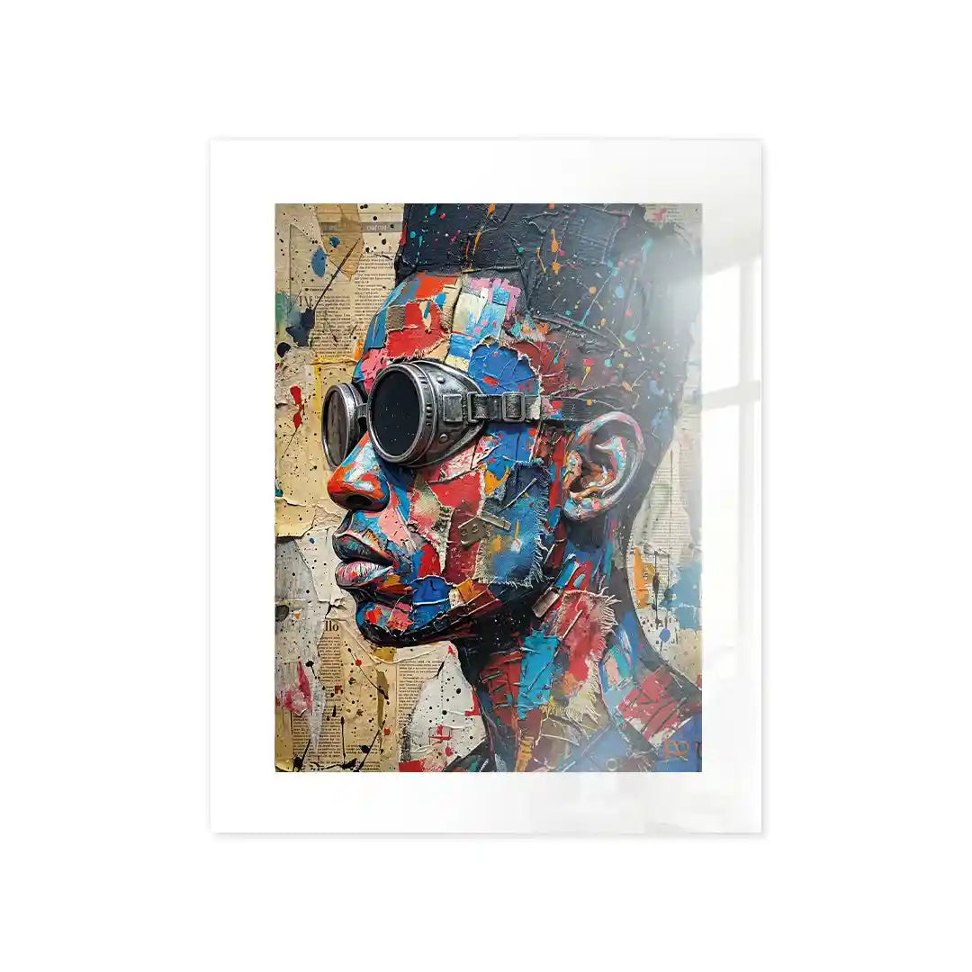 Cuadro Urban Vision | Retrato Futurista Collage | Arte Street Pop