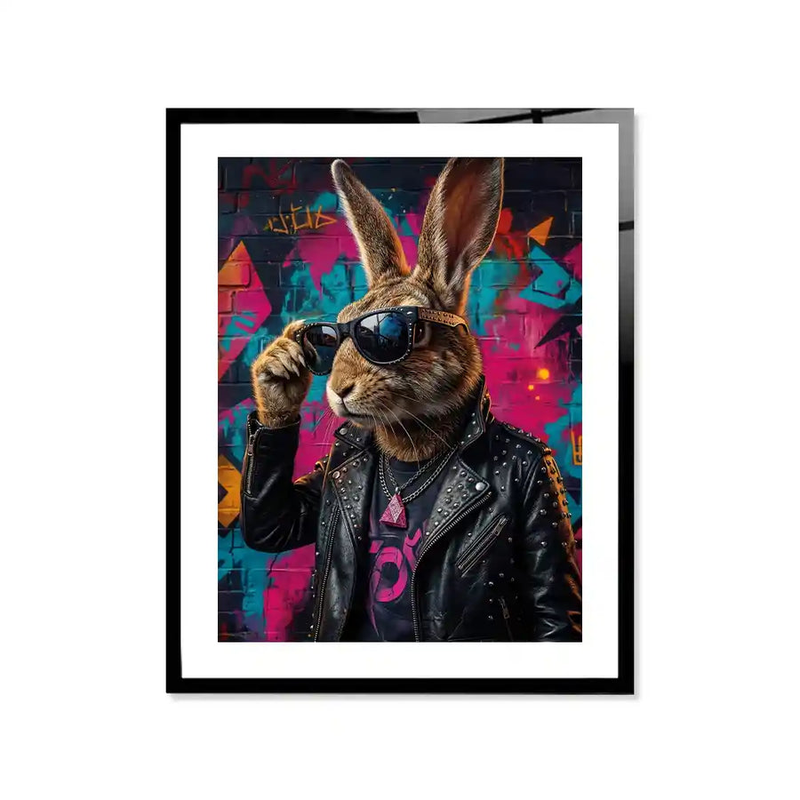 Cuadro Conejo Rockero | Estilo Urbano | Arte Pop Rebelde