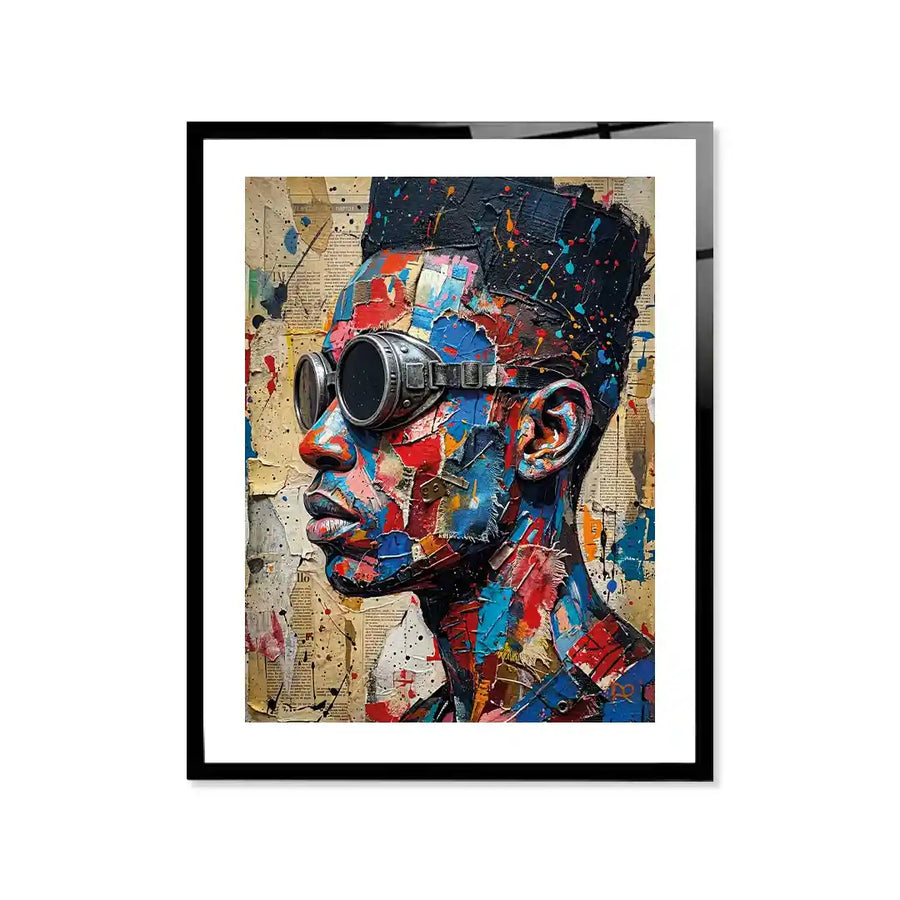 Cuadro Urban Vision | Retrato Futurista Collage | Arte Street Pop