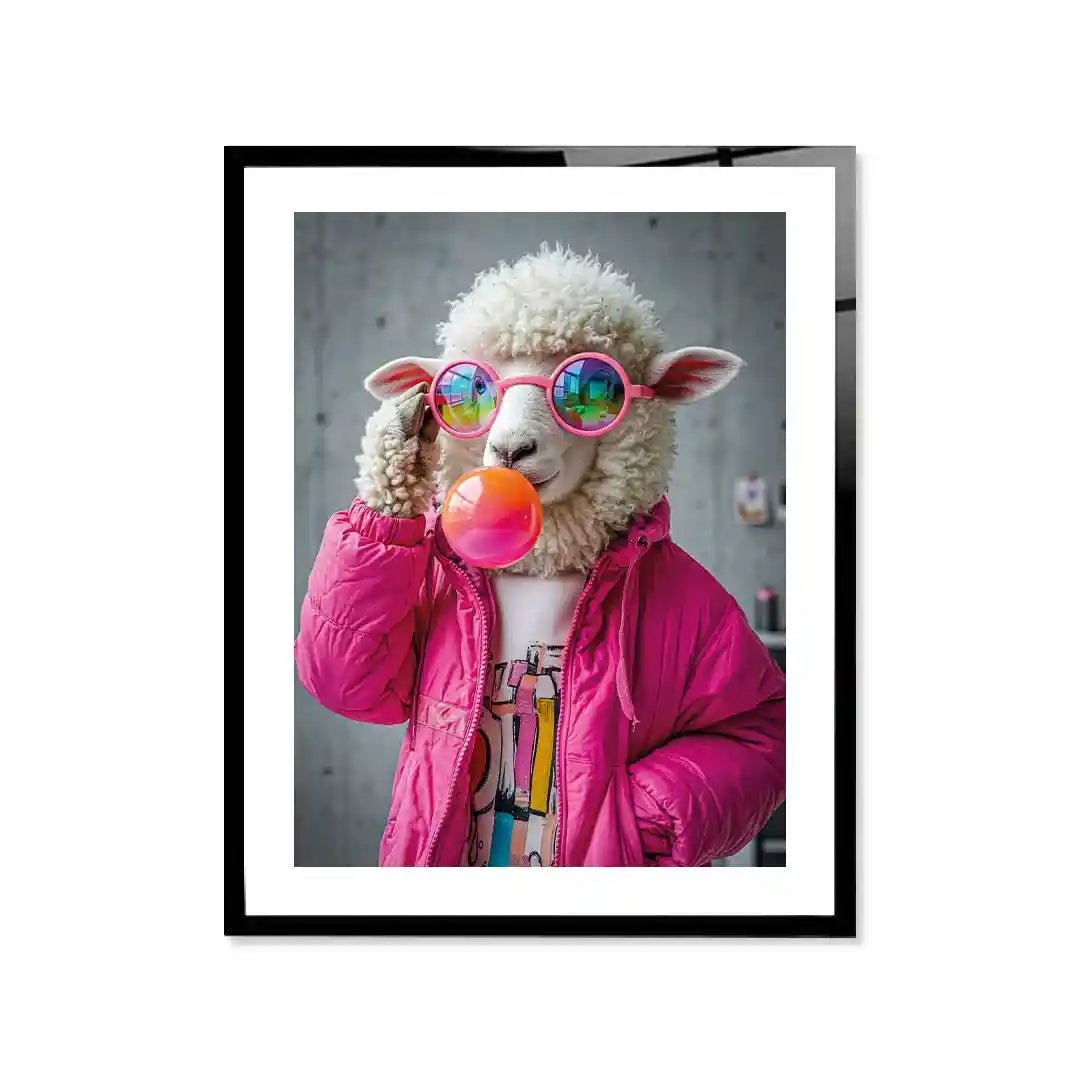 Cuadro Pop Oveja Bubblegum | Rebelde en Rosa