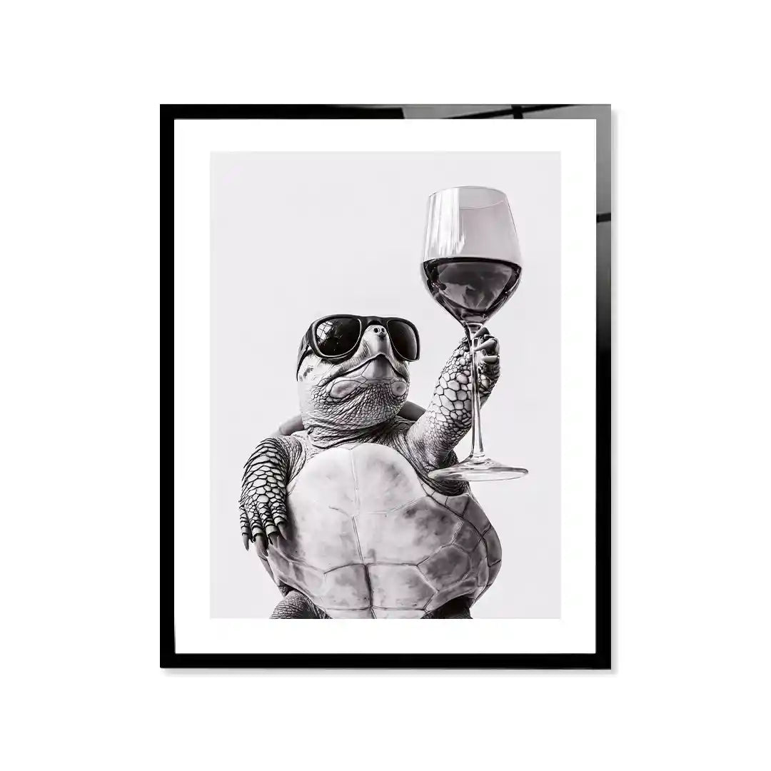 Cuadro Tortuga con Copa | Humor y Estilo