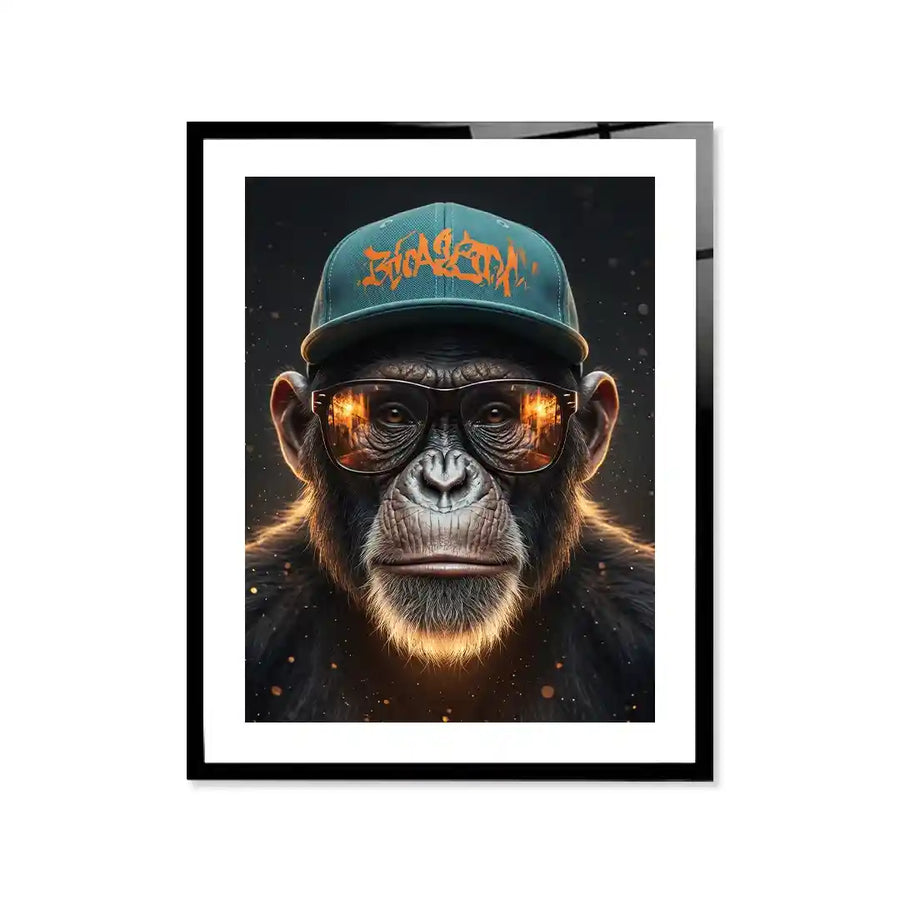 Cuadro Póster Mono con Gorra | Decoración Urbana Moderna