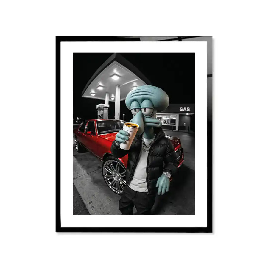Cuadro Póster Calamardo | Midnight Coffee | Urban Mood