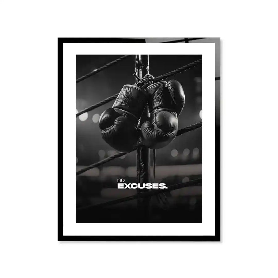 Cuadro Motivacional Boxeo | No Excuses | Disciplina y Superación