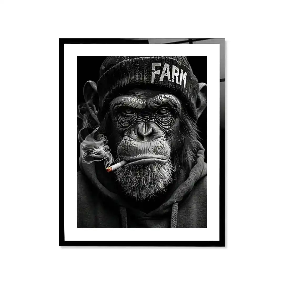 Cuadro Póster Mono FARM | Decoración Urbana en Blanco y Negro