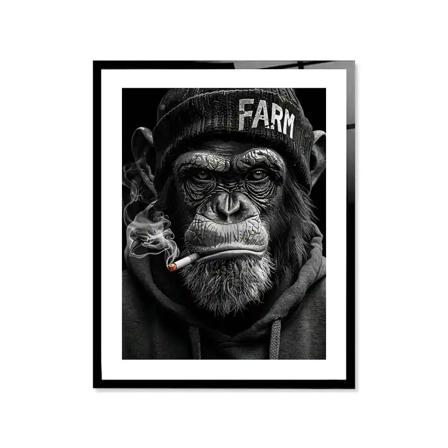 Cuadro Póster Mono FARM | Decoración Urbana en Blanco y Negro