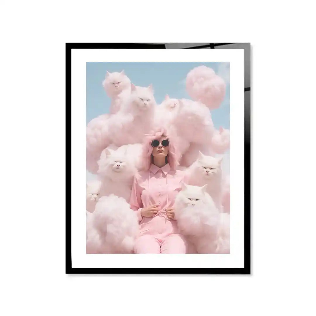 Cuadro Pink Cat Society | Pastel Dream