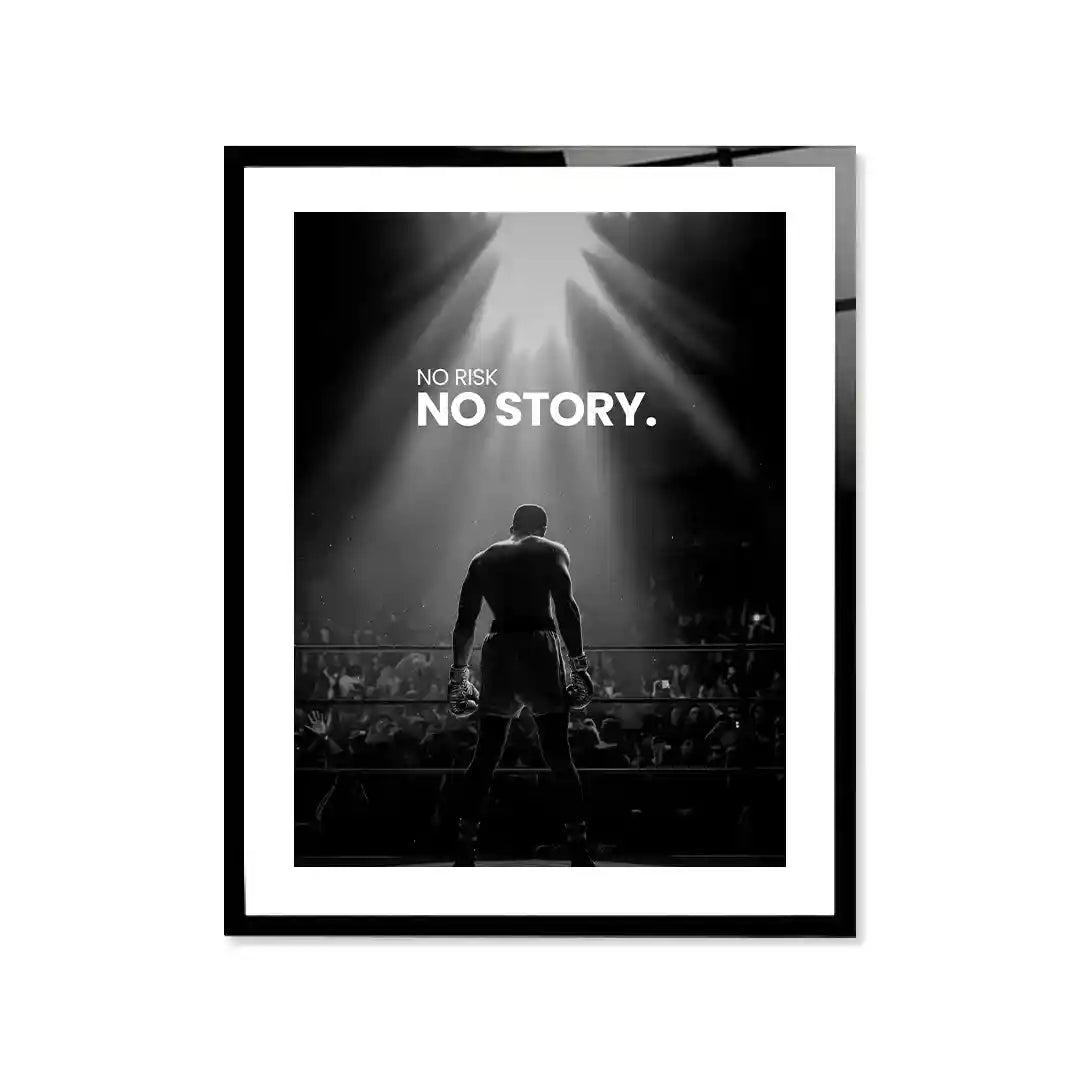 Cuadro Motivacional | No Risk, No Story | Mentalidad Ganadora