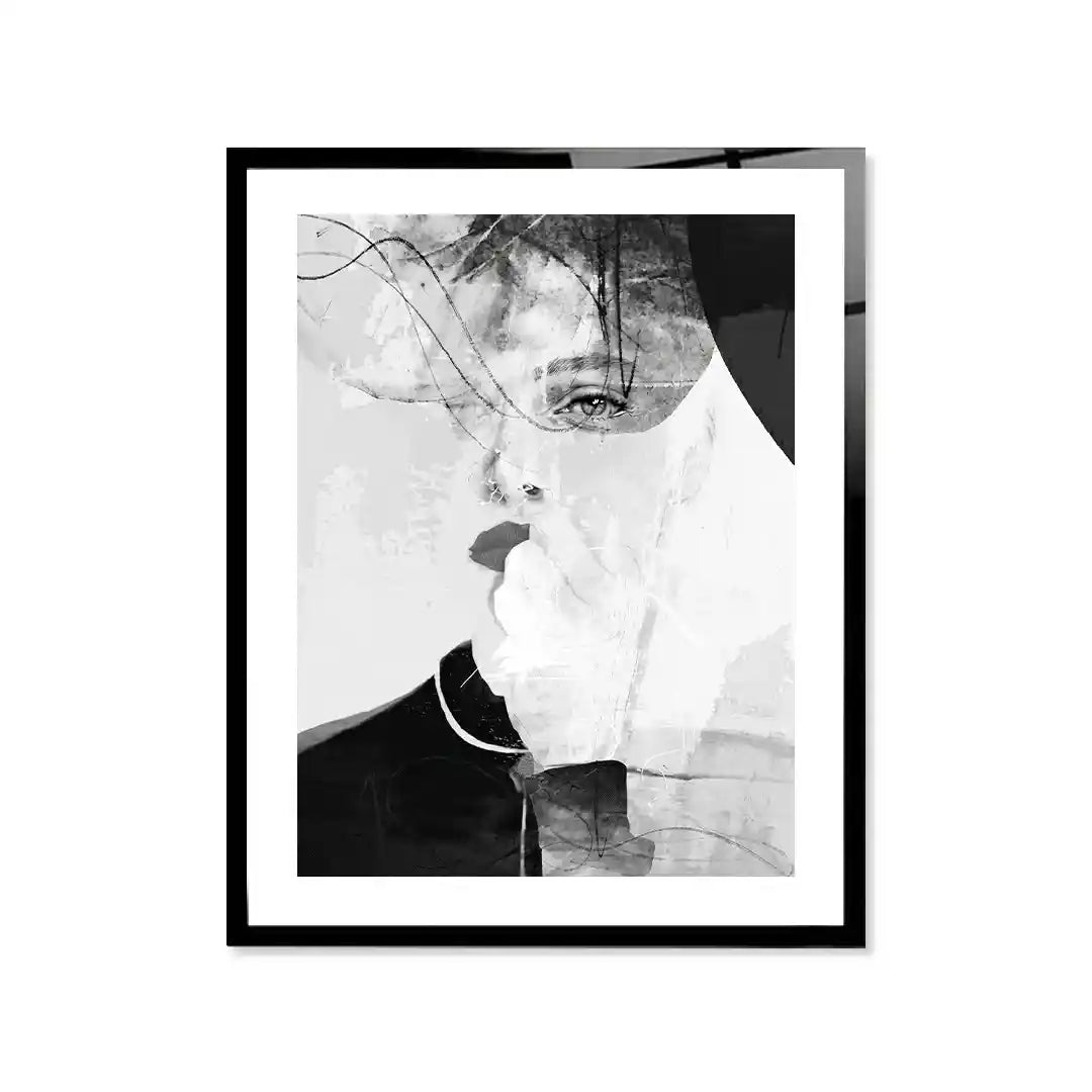 Cuadro Póster Retrato Abstracto Blanco y Negro | Decoración Moderna