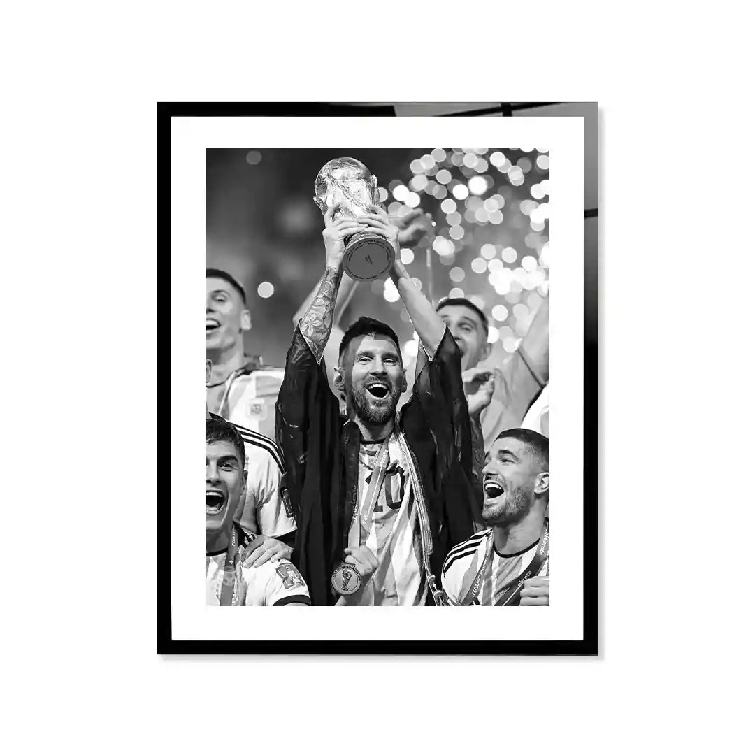 Cuadro Póster Lionel Messi Campeón | Decoración de Fútbol