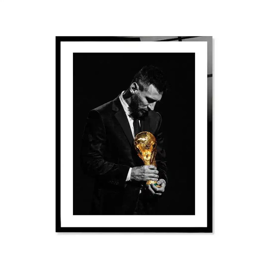 Cuadro Póster Lionel Messi Balón de Oro | Decoración de Fútbol