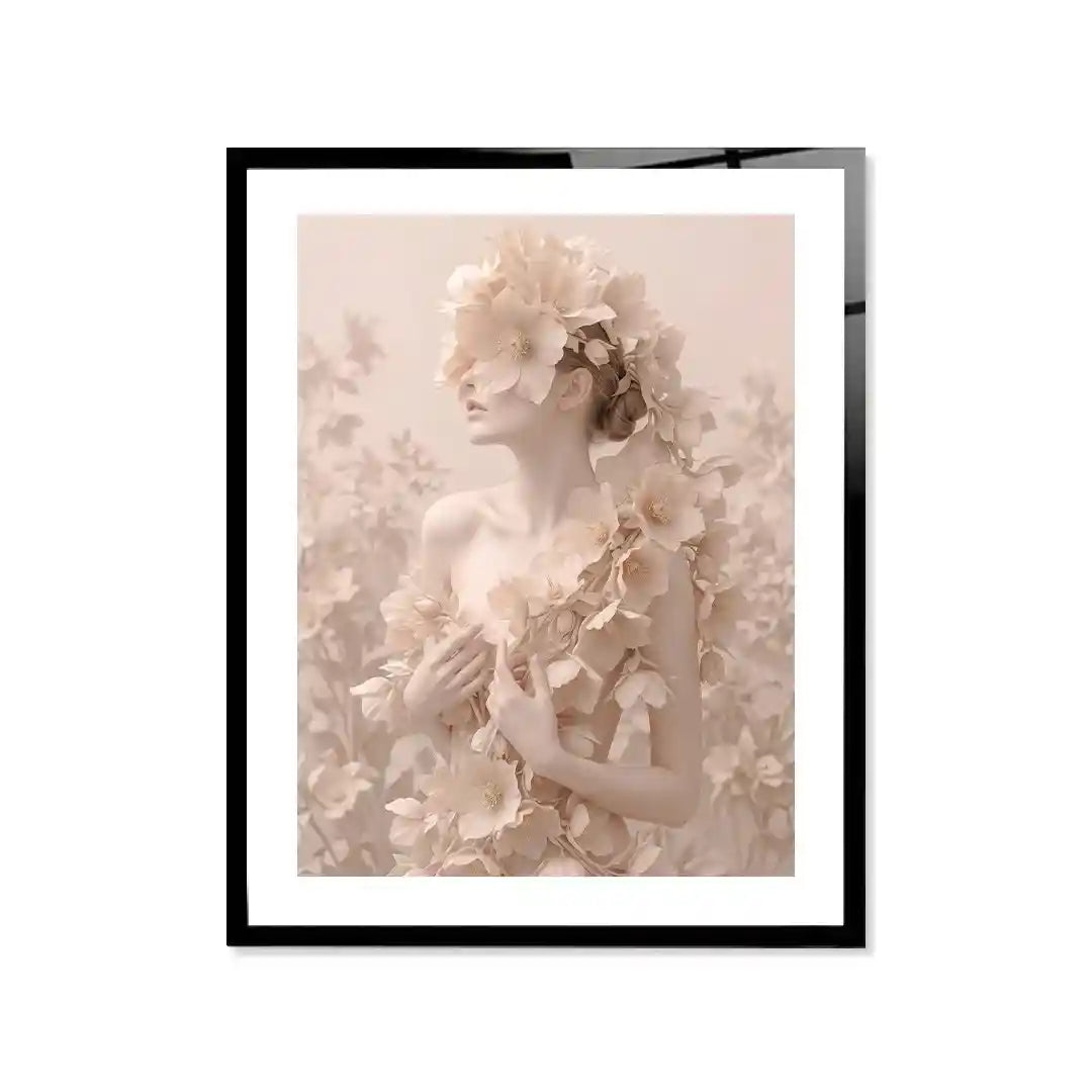 Cuadro Póster Mujer Entre Flores | Decoración Floral Elegante