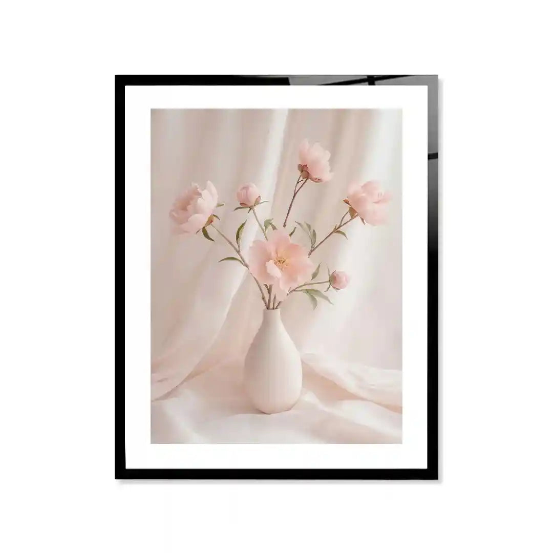 Cuadro Póster Flores Rosas en Jarrón | Decoración Floral Elegante