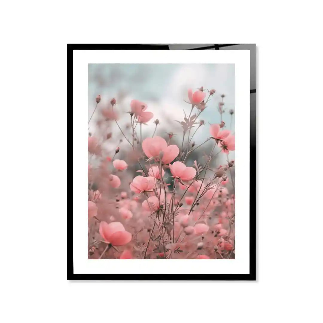 Cuadro Póster Jardín Rosa | Flores en Tonos Pastel