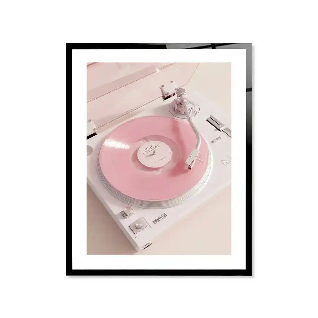 Cuadro Póster Pastel Vinyl | Tocadiscos Rosa