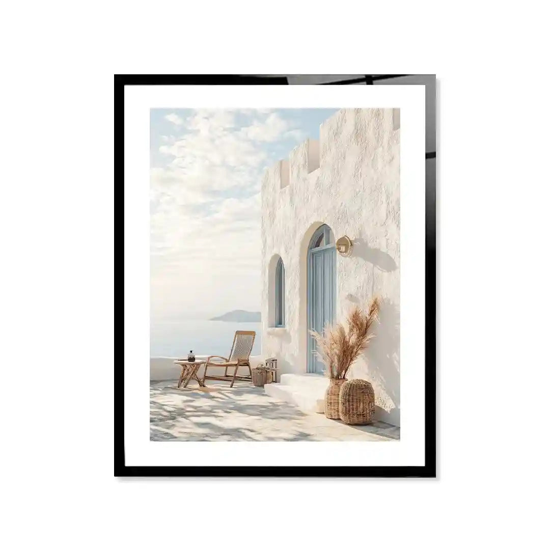 Cuadro Póster Mediterranean Escape | Terraza frente al Mar