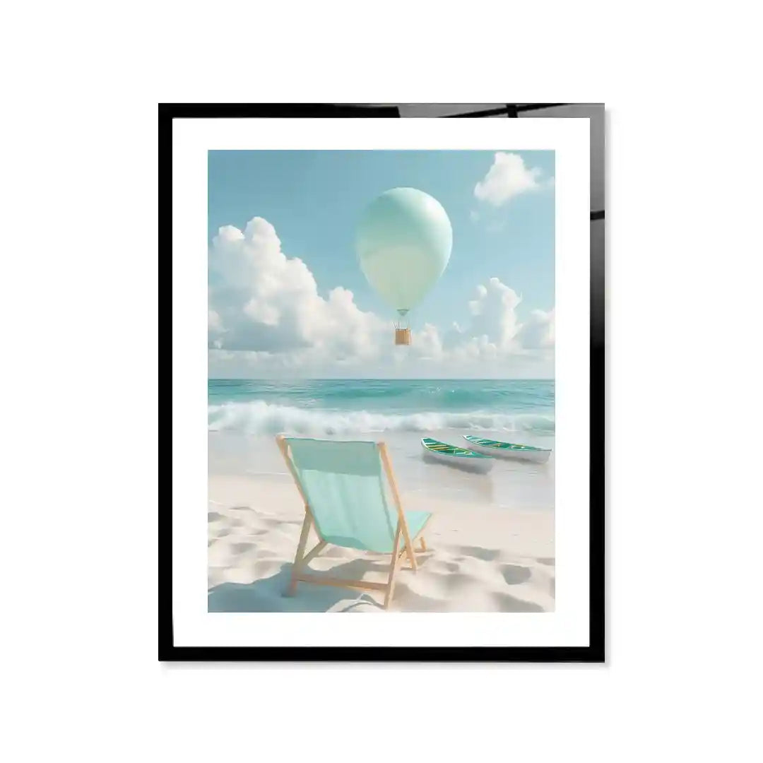 Cuadro Póster Summer Escape | Globo sobre el Mar