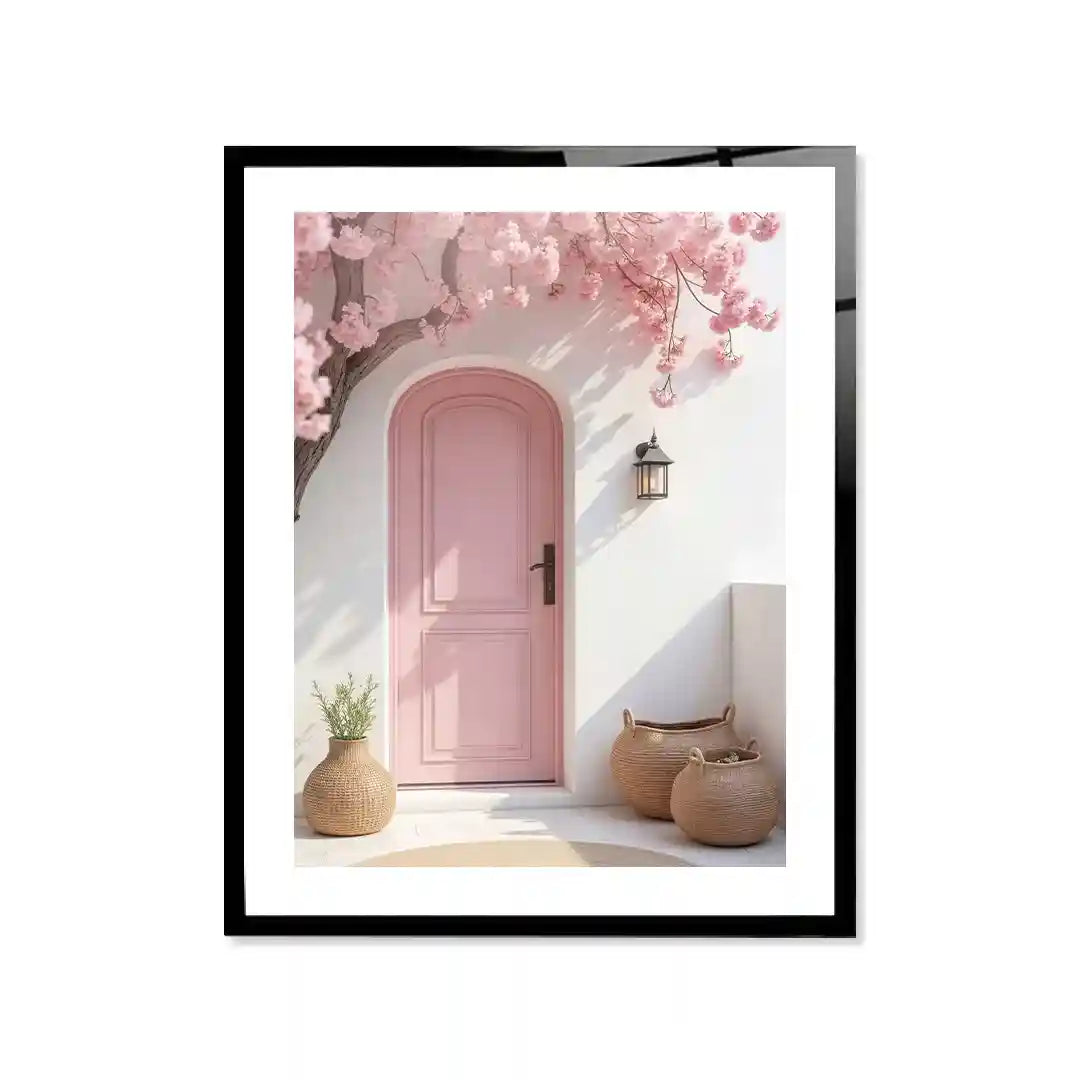 Cuadro Póster Pink Entrance | Puerta entre Flores