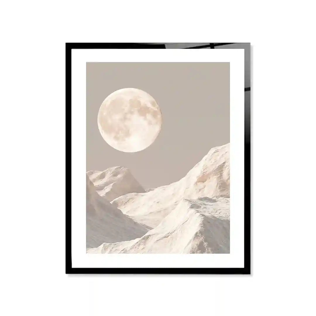 Cuadro Póster Luna Llena | Paisaje Lunar Minimalista