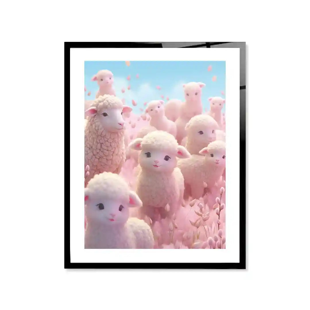 Cuadro Ovejitas Pastel | Campo de Ensueño