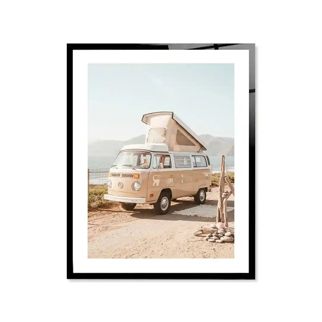 Cuadro Póster Volkswagen Camper Beige | Estilo Coastal Vintage