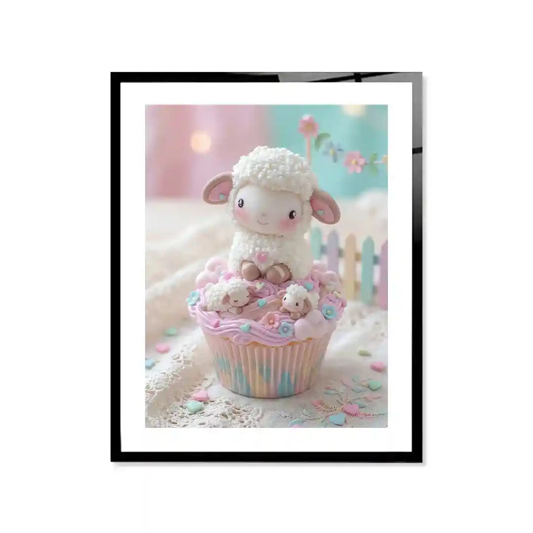 Cuadro Ovejita Dulce | Cupcake Pastel