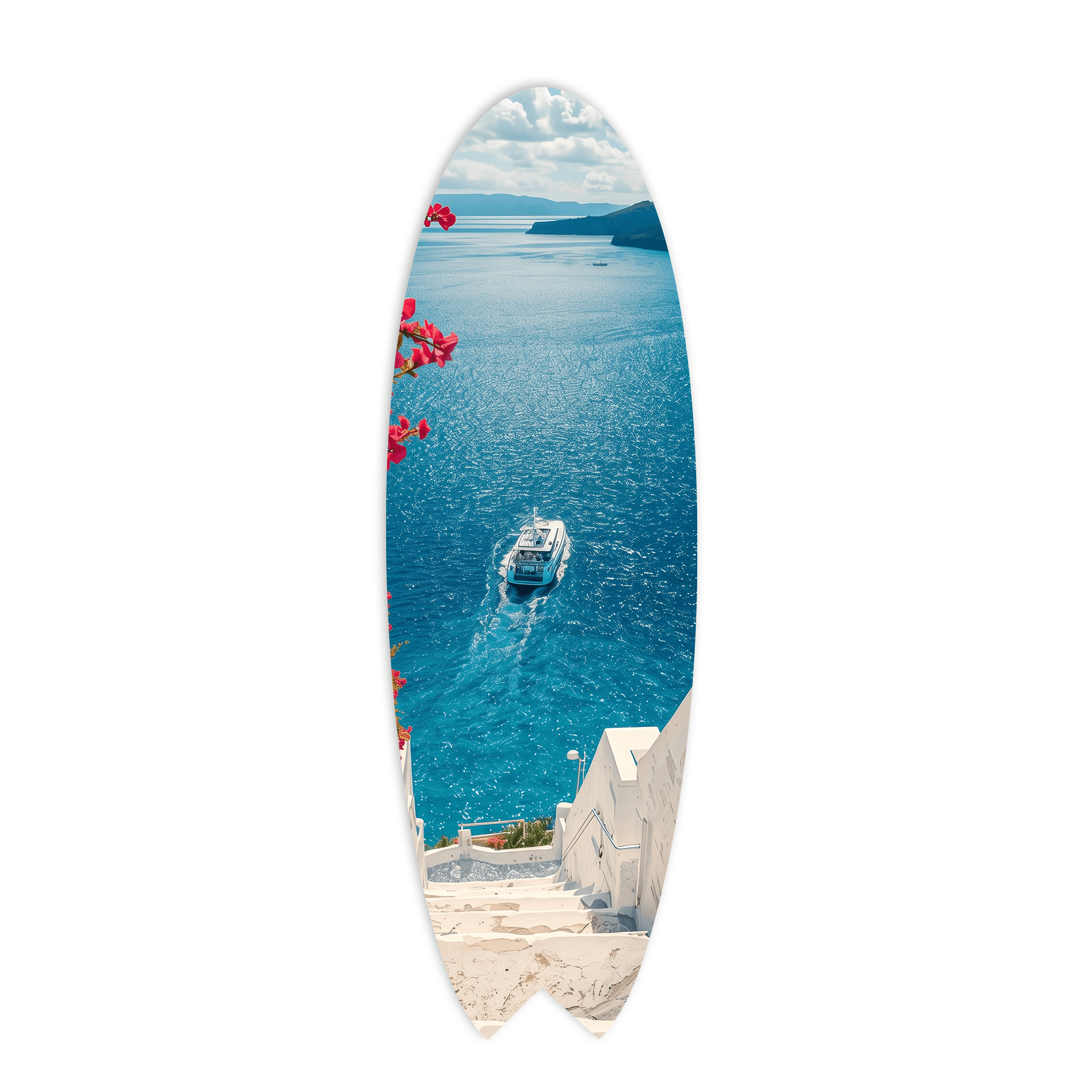 Cuadro Tabla de Surf Mar Egeo | Decoración Mediterránea