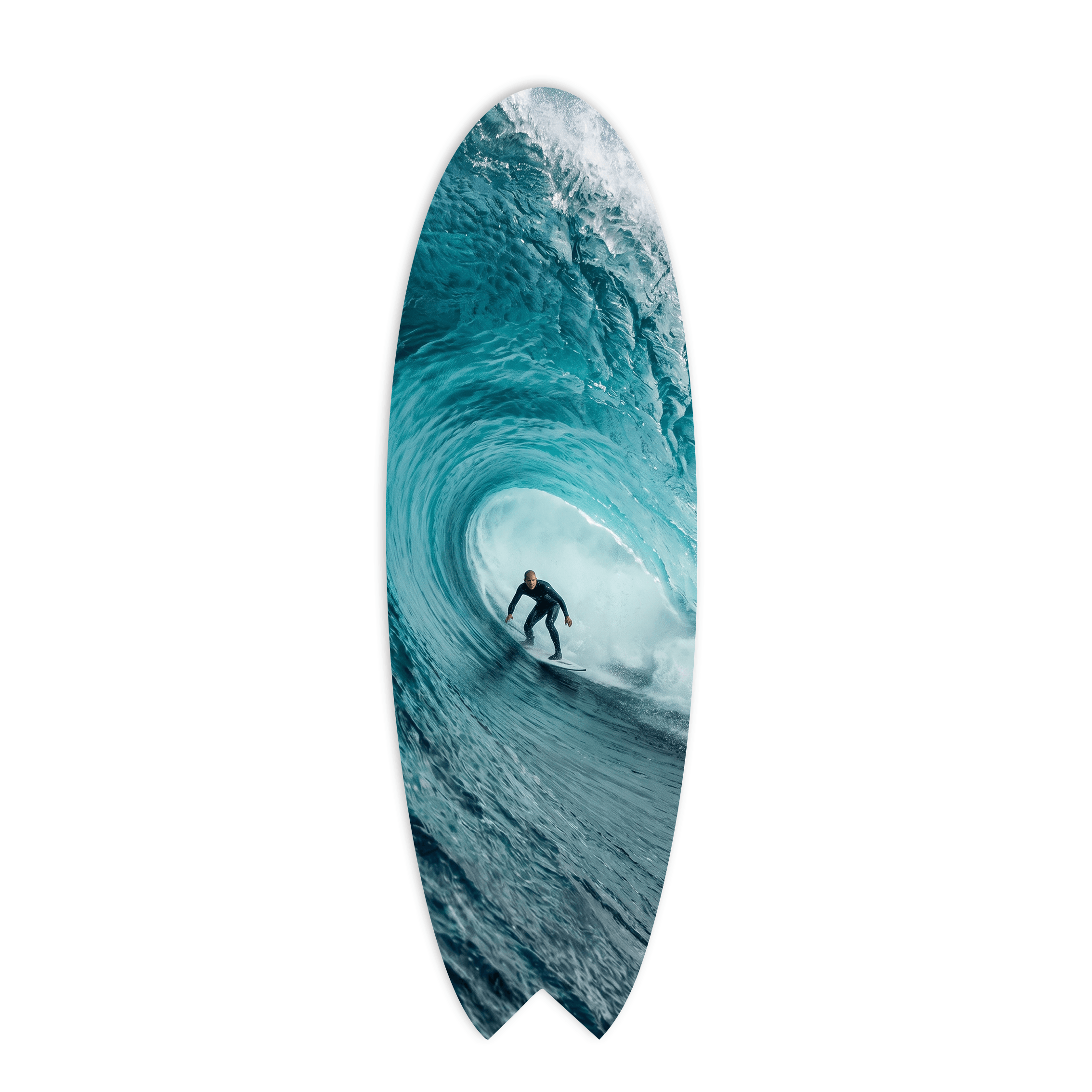 Cuadro Tabla de Surf con Ola Tubular | Decoración Costera